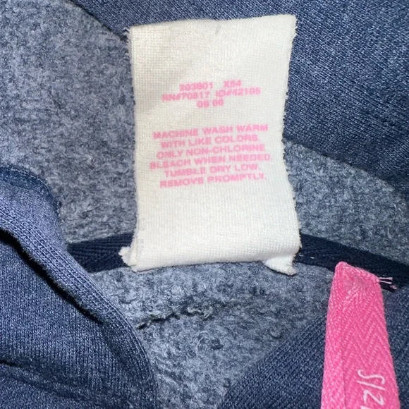 PINK Victoria's Secret Vintage Women’s Hoodie - Navy Blue with Pink Size M - Picture 5 of 7
